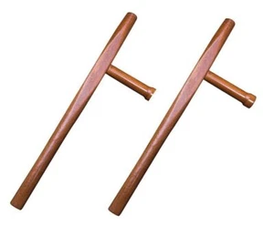 Coppia Legno Bastone Kung Fu Giocattolo Allenamento Arti Marziali - Foto 1 di 5