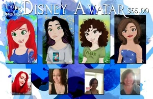 Personalisiertes digitales Gemälde Portrait Disney Stil Photoshop gutes Geschenk - Bild 1 von 10