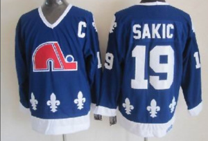 Quebec Nordiques Blue Joe Sakic Jersey M, L, XL, 2XL, 3XL