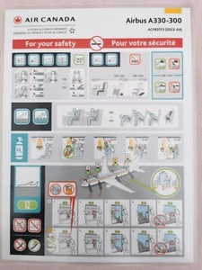 Safety Card Air Canada Airbus A330-300 (2022-04) - Bild 1 von 2