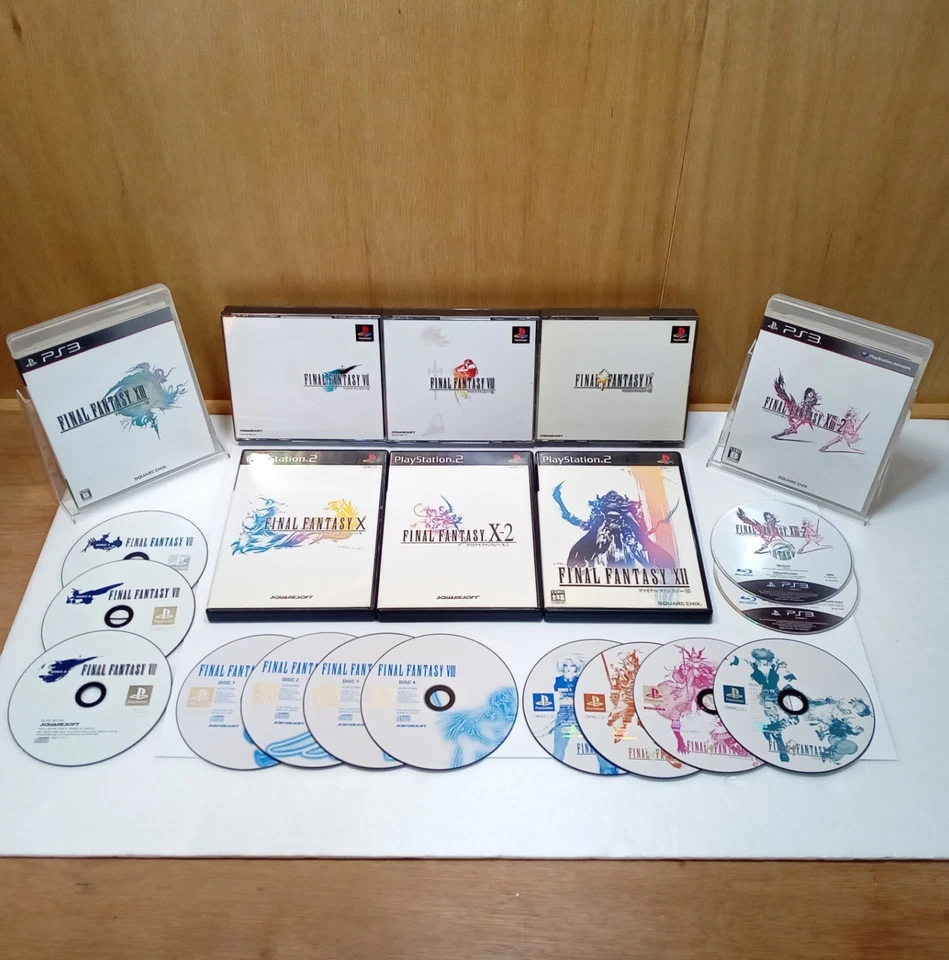 Final Fantasy 7 8 9 X X-2 XII XIII XIII-2 PS1 PS2 PS3 8 Game Set Japan Complete - Image 1 of 4