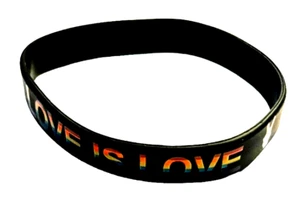 Silicona PRIDE Love Is Love LGBTQ Pulsera Banda Accesorio - LOTE de 2 - Imagen 1 de 3