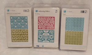 NEW LifeStyle Crafts QUICKUTZ Embossing Folders TILE, FLORAL, BIRDS OF A FEATHER - Picture 1 of 2