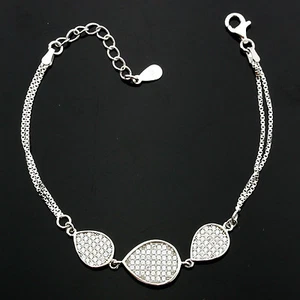 Juego de pulsera micro pavé de plata de ley C/Z CAJA DE REGALO - Imagen 1 de 1