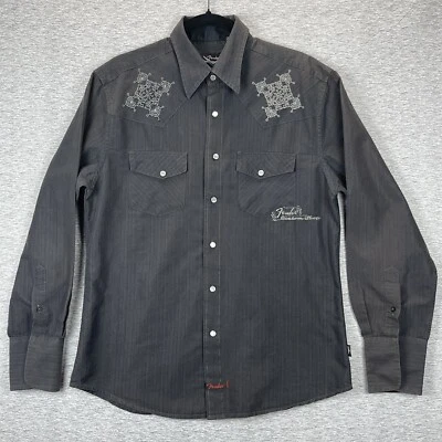 Camisa a Presión FENDER Custom Shop Western Pearl Hombres M Gris Bordada R&R Religión Foto 1 de 4