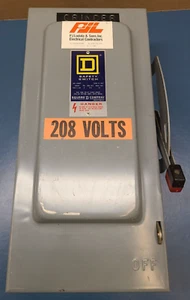 Square D H322N Heavy Duty Fusible Safety Switch 60A 3 Pole H-322-N - Picture 1 of 9