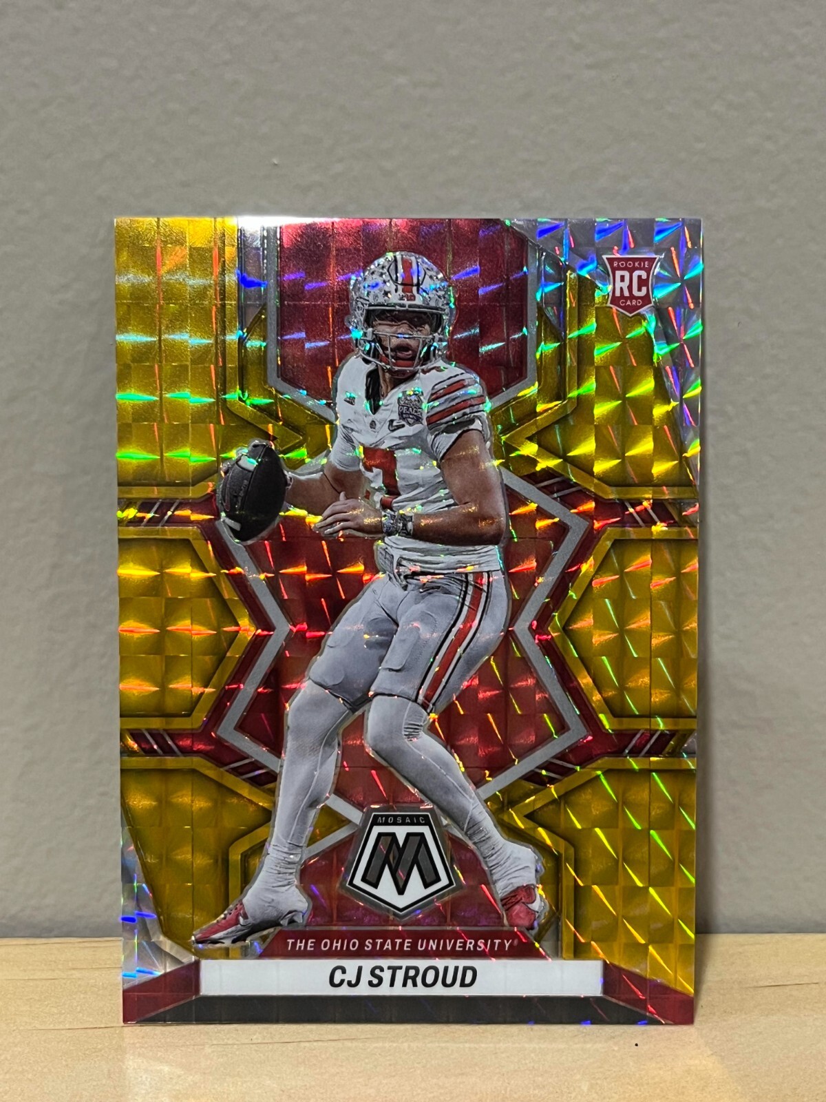 CJ Stroud RC 9/10 2023 Panini Mosaic Draft Picks Gold Parallel Buckeyes Texans