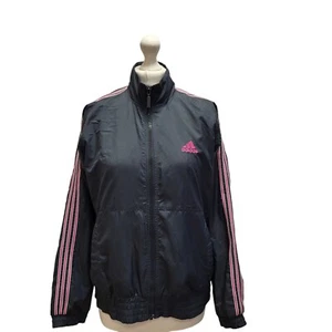 Adidas Black Pink Lightweight Sports Jacket Uk Women's 12 Eu 40 G572 - Picture 1 of 5