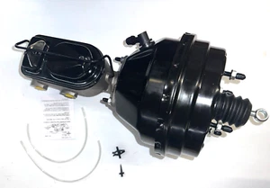 For 1970-1974 Dodge Charger Challenger  9" Dual Power Brake Booster Master Black - Picture 1 of 12