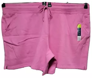 NWT Woman Plus TEK GEAR Ultrasoft Fleece PULL ON SHORT Size 4X Pink & Drawstring - Picture 1 of 2
