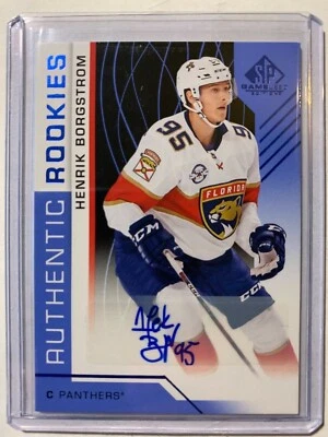2018 Upper Deck SP Game Used Blue Autographed #125 Henrik Borgstrom Auto Rookie - Image 1 of 2