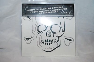 WILLIAMS SONOMA HALLOWEEN TALLA CALABAZA TATUAJES DECORATIVOS S/4 CRÁNEO SERPIENTE - Imagen 1 de 1