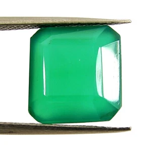 6.75 Ct Natural Green Onyx Loose Gemstone Princess Cut Wire Wrap Stone - 2448 - Picture 1 of 3