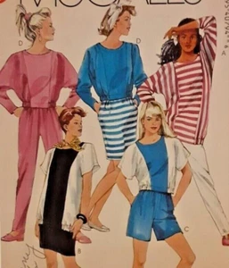 Pantaloni corti vintage anni 80 McCalls modello facile da cucire 4079 taglia grande non tagliati - Foto 1 di 7