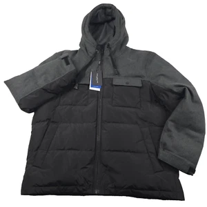 $425 Andrew Marc New York Hopkins Gray & Black Hooded Down Parka Jacket Mens XL - Picture 1 of 14