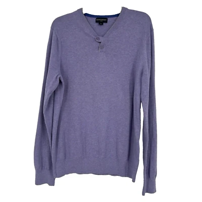Banana Republic Mens V Neck Sweater Button Detail Light Purple Cotton Size M - Image 1 of 4