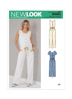 NEW LOOK 6661 MISSES' JUMPSUIT RELAXED FIT Sewing pattern Sizes 10-22 Skill: Ave - Image 1 of 4