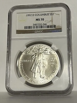1992 D COLUMBUS MS 70  $1 COMMEMORATIVE US COIN - Image 1 of 2