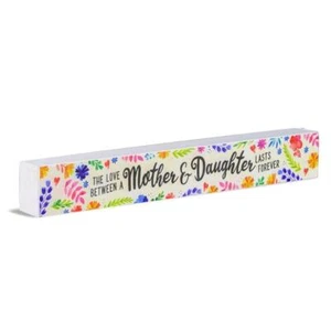 History & Heraldry Wooden Block Sentiment Shelf Plaque Gift -Mother & Daughter - Picture 1 of 1