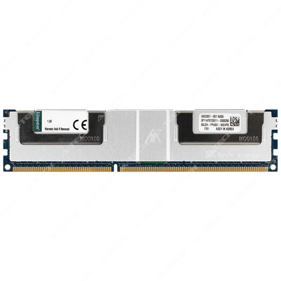 Kingston 32GB 4Rx4 PC3-14900 LRDIMM DDR3 1866 ECC Load Reduced Server Memory RAM - Image 1 of 2