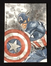 2016 MARVEL MASTERPIECES SKETCH CARD CAPTAIN AMERICA MICHAEL STA MARIA COMIC ART