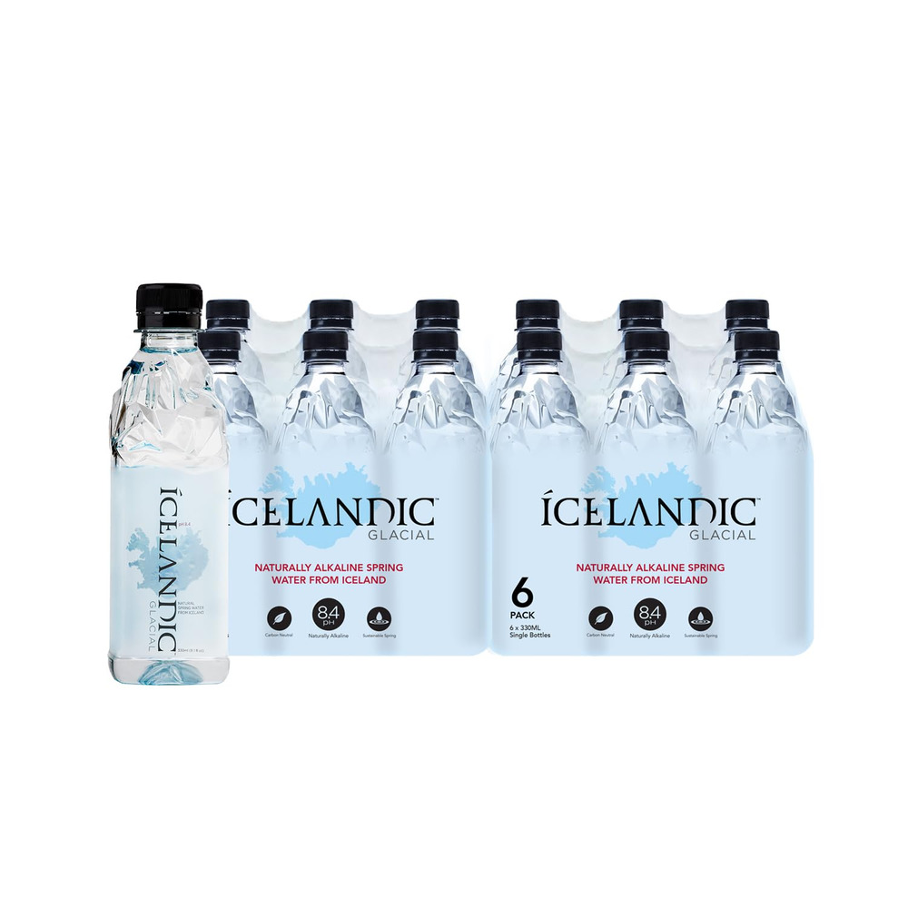 Icelandic Glacial Natural Spring Water, Unflavored, 330 Ml (24 Count)