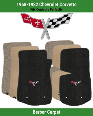 Tapetes dianteiros Lloyd Berber para Chevy Corvette 68-82 com bandeiras cruzadas Corvette 2 - Imagem 1 de 4