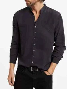 NWT $448 John Varvtos Estill Shirt In Jet Black Size:Small - Picture 1 of 5