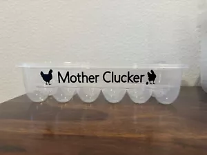 Rectangular Plastic Egg Storage Container with Lid 12Eggs -NEW Mother Clucker - Picture 1 of 2