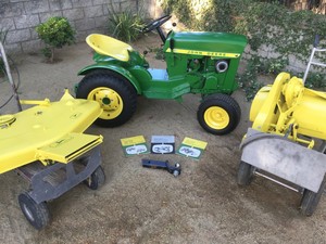 1967 John Deere 112 Round Fender Tractor, Mower Deck, Tiller, Hitch and Manuals