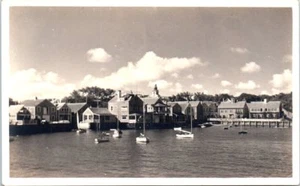1950er MA Echt Foto AK Nanntucket Masse Hafen Boote Stadtansicht Gebäude  - Bild 1 von 2