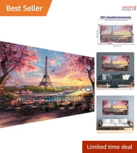 5D Diamond Art Canvas Kit Eiffel Tower 27.5x15.7in DIY Wall Decor Home Art - Picture 1 of 9