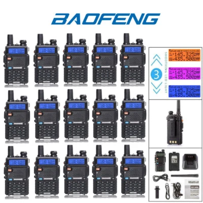 15XBaofeng UV-5R/AR-5R LCD Dual Band V/UHF Walkie Talkie Ham Two Way Radio Black - Image 1 of 4