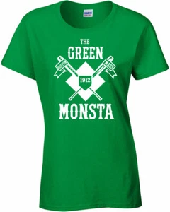 THE GREEN MONSTA Funny Boston Baseball Irish Redsox Ladies Tee Shirt 846 - Picture 1 of 2