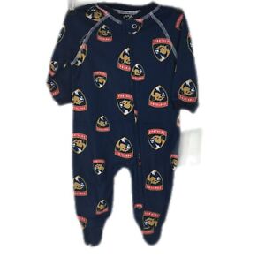 NHL Baby Panthers Graphic Print Casual Blue Zipper Bodysuit Size 0-3 Month