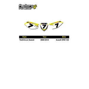 Bicicleta de tierra Suzuki DRZ 125 2008-2017 placas numéricas personalizadas solo calcomanía gráfica YOSH - Imagen 1 de 3