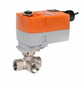 BELIMO 3-Way Actuated Control Ball Valve | 1/2" FNPT | 24V AC/DC | Cv 0.8 - Picture 1 of 10