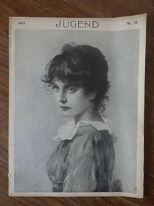 Zeitschrift JUGEND Nr 38 (1901) JUGENDSTIL Jugendstil Cover FRITZ AUG. VON KAULBACH - Bild 1 von 5