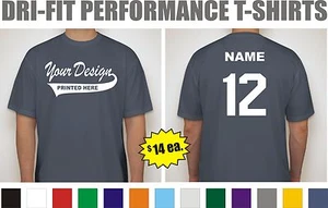 12 Custom Printed Dri-Fit Moisture Wicking Baseball Team T-Shirts Jerseys DryFit - Picture 1 of 1