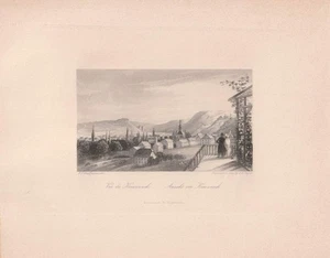 c1850 Bad Kreuznach Stadtansicht Rheinland-Pfalz Vedute Stahlstich-Ansicht - Bild 1 von 1