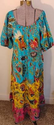 Uncle Frank Dress Women's Tiered Floral Boho Midi Off shoulder  Sz L NWOT - Image 1 of 4