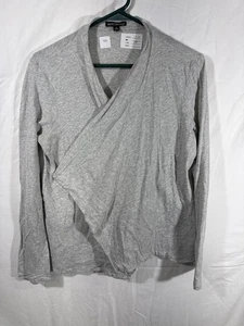 J.Crew Mercantile Damen grau Baumwolle Wickel Top Medium - Bild 1 von 5