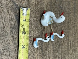 3er Set kleine Gänse Milchglas Figuren - Bild 1 von 6