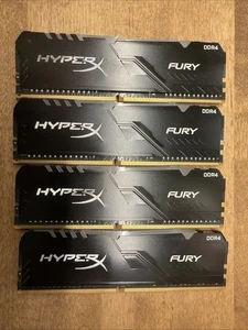 HyperX Fury DDR4 Ram HX436C17FB3AK4/32 32GB Total Across 4 8GB Sticks - Picture 1 of 2