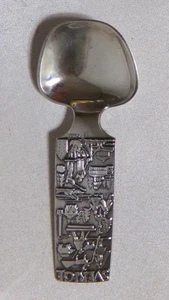 Mid Century Brutal Modern Sweden Wine Tasting J. Decker Souvenir Spoon GAB - Picture 1 of 5