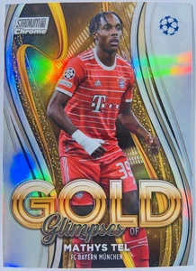 Mathys Tel - 2022-23 Topps Stadium Club Chrome UCC Glimpses of Gold #GG-MT - Bild 1 von 2