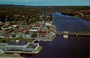 Canada Trenton,ON Aerial View,Trent Canal Begins, Vintage Ontario Postcard - Picture 1 of 2