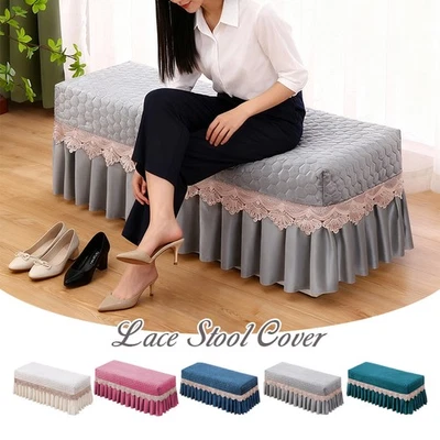 Shoe Changing Stool Cover Makeup Piano Bench Stools Bed End Footstool Cover NEW - Image 1 of 4
