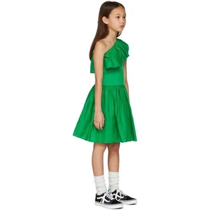 Molo Chloey Green Ruffle one sleeve dress Sz 11/12 - Picture 1 of 6