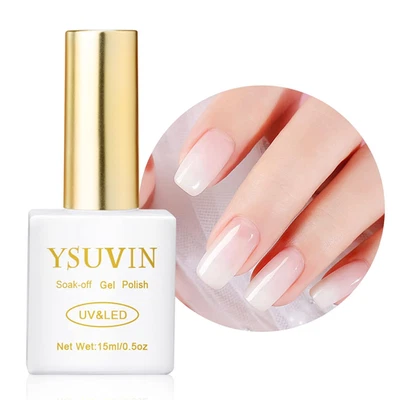 YSUVIN UV Nagellack Milchig Weiss, 15ML Transparent Milky Sheer Gel Nagellack So - Bild 1 von 4